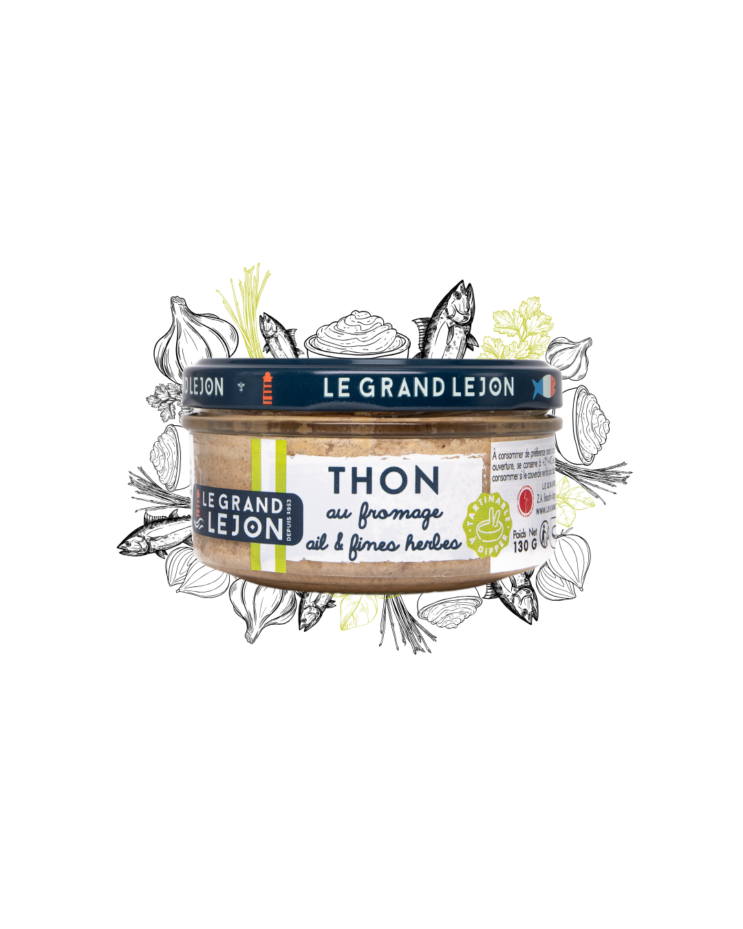 dips thon fromage ail et fines herbes grand lejon